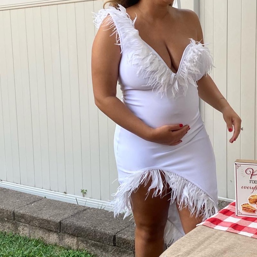 White feather dress